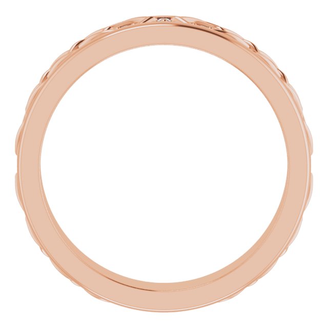 14K Gold Round Natural Diamond Celtic-Inspired Eternity Band - Rose Gold - view 2