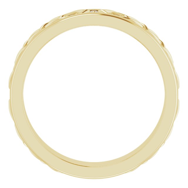 14K Gold Round Natural Diamond Celtic-Inspired Eternity Band - Yellow Gold - view 2