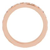 14K Gold Round Natural Diamond Celtic-Inspired Eternity Band - Rose Gold - view 2