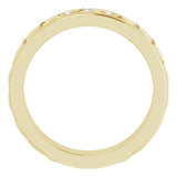 14K Gold Round Natural Diamond Celtic-Inspired Eternity Band - Yellow Gold - view 2