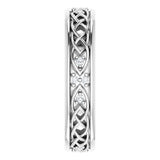14K Gold Round Natural Diamond Celtic-Inspired Eternity Band - White Gold - view 4