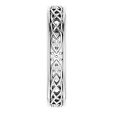 14K Gold Round Natural Diamond Celtic-Inspired Eternity Band - White Gold - view 4