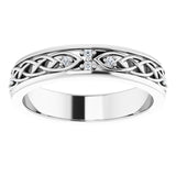 Platinum Round Natural Diamond Celtic-Inspired Eternity Band - view 3