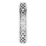 14K Gold Round Natural Diamond Celtic-Inspired Eternity Band - White Gold - view 4