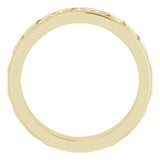 14K Gold Round Natural Diamond Celtic-Inspired Eternity Band - Yellow Gold - view 2