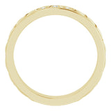 14K Gold Round Natural Diamond Celtic-Inspired Eternity Band - Yellow Gold - view 2