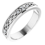 Platinum Round Natural Diamond Celtic-Inspired Eternity Band