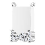14K Gold Round Lab-Grown Diamond Engravable Accented Necklace - White Gold - view 2