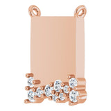 14K Gold Round Lab-Grown Diamond Engravable Accented Necklace - Rose Gold - view 2