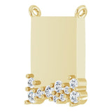 14K Gold Round Lab-Grown Diamond Engravable Accented Necklace - Yellow Gold - view 2
