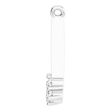 Platinum Round Lab-Grown Diamond Engravable Accented Necklace - view 3