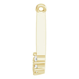14K Gold Round Lab-Grown Diamond Engravable Accented Necklace - Yellow Gold - view 3