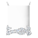 Platinum Round Lab-Grown Diamond Engravable Accented Necklace