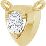 14K Gold Round Lab-Grown Diamond Solitaire Necklace – up to 1/10 CTW - Yellow Gold - view 2