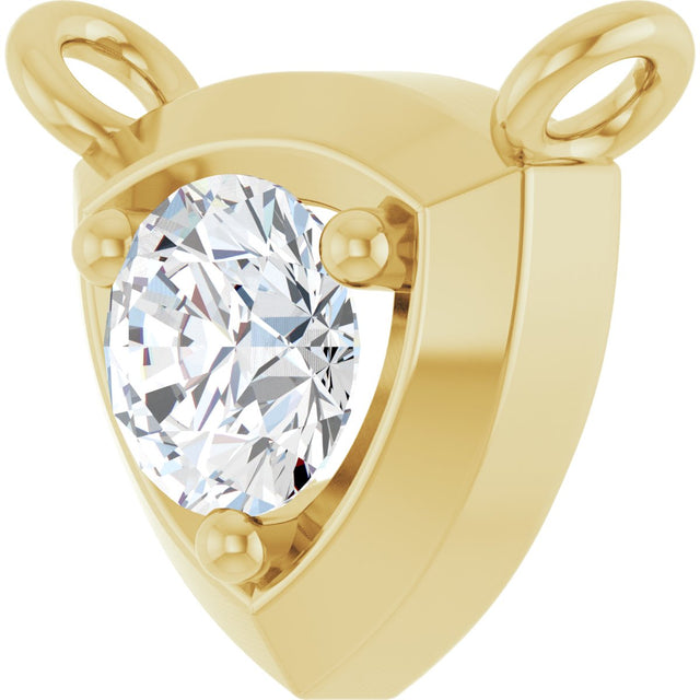 14K Gold Round Lab-Grown Diamond Solitaire Necklace – up to 1/10 CTW - Yellow Gold - view 2