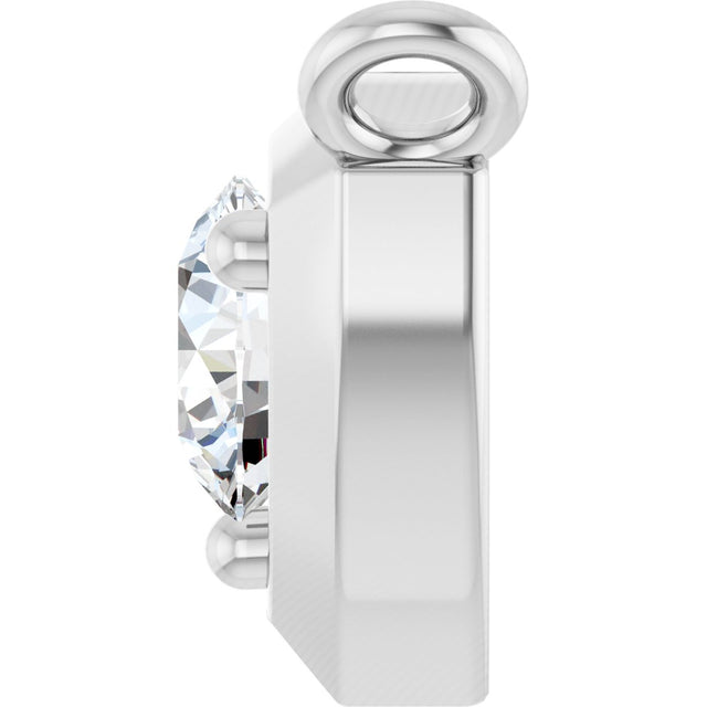 Platinum Round Natural Diamond Solitaire Necklace – up to 1/10 CTW - view 3