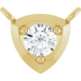 14K Gold Round Natural Diamond Solitaire Necklace – up to 1/10 CTW - Yellow Gold