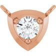 14K Gold Round Natural Diamond Solitaire Necklace – up to 1/10 CTW - Rose Gold