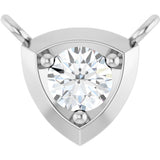 Platinum Round Lab-Grown Diamond Solitaire Necklace – up to 1/10 CTW