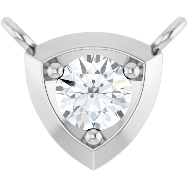 Platinum Round Lab-Grown Diamond Solitaire Necklace – up to 1/10 CTW