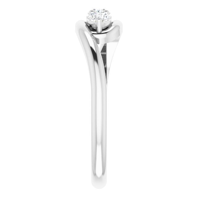Platinum Round Natural Diamond Three-Stone Bypass Ring II - view 4