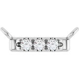Platinum Round Natural Diamond French-Set Bar Necklace – 1.3-1.5mm Stones