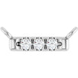 Platinum Round Lab-Grown Diamond French-Set Bar Necklace – 1.3-1.5mm Stones