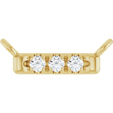 14K Gold Round Lab-Grown Diamond French-Set Bar Necklace – 1.3-1.5mm Stones - Yellow Gold