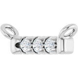 14K Gold Round Lab-Grown Diamond French-Set Bar Necklace – 1.3-1.5mm Stones - White Gold - view 2