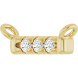 14K Gold Round Lab-Grown Diamond French-Set Bar Necklace – 1.3-1.5mm Stones - Yellow Gold - view 2