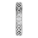 14K Gold Round Natural Diamond Celtic-Inspired Eternity Band - White Gold - view 4
