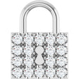 Platinum Round Natural Diamond Lock Necklace or Pendant
