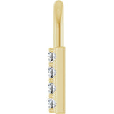 14K Gold Round Natural Diamond Lock Necklace or Pendant - Yellow Gold - view 3