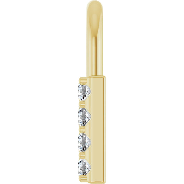 14K Gold Round Natural Diamond Lock Necklace or Pendant - Yellow Gold - view 3