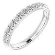 14K Gold Round Natural Diamond Accented Stackable Ring – 0.9mm Stones - White Gold