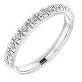 14K Gold Round Natural Diamond Accented Stackable Ring – 0.9mm Stones - White Gold