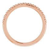 14K Gold Round Natural Diamond Accented Stackable Ring – 0.9mm Stones - Rose Gold - view 2