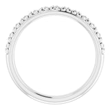 Platinum Round Natural Diamond Accented Stackable Ring – 0.9mm Stones - view 2