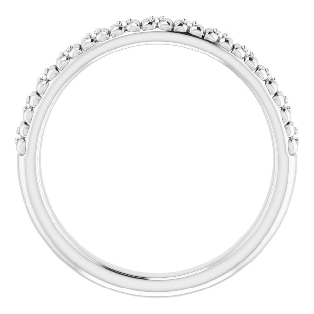 Platinum Round Natural Diamond Accented Stackable Ring – 0.9mm Stones - view 2
