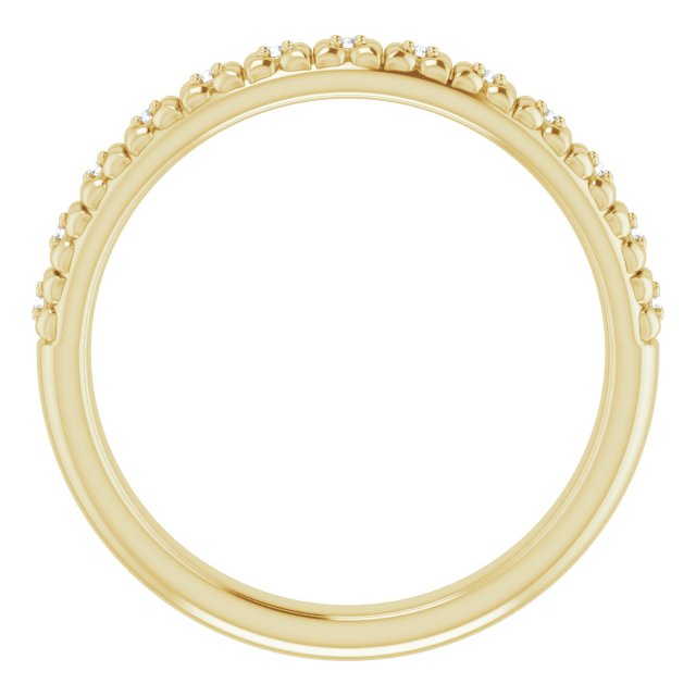 14K Gold Round Natural Diamond Accented Stackable Ring – 0.9mm Stones - Yellow Gold - view 2