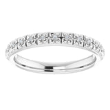 Platinum Round Natural Diamond Accented Stackable Ring – 0.9mm Stones - view 3