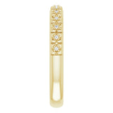 14K Gold Round Natural Diamond Accented Stackable Ring – 0.9mm Stones - Yellow Gold - view 4