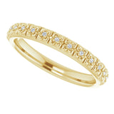 14K Gold Round Natural Diamond Accented Stackable Ring – 0.9mm Stones - Yellow Gold - view 5
