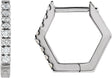 14K Gold Geometric Huggie Earrings - White Gold