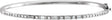14K Gold Straight Baguette Natural Diamond Accented Bangle Bracelet - White Gold