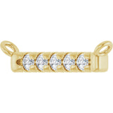 14K Gold Round Lab-Grown Diamond French-Set Bar Necklace – 1.3-1.5mm Stones - Yellow Gold - view 2