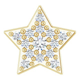 14K Gold Round Natural Diamond Star Necklace or Slide Pendant - Yellow Gold - view 3