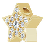 14K Gold Round Natural Diamond Star Necklace or Slide Pendant - Yellow Gold - view 2