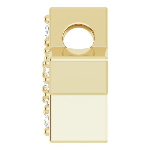 14K Gold Round Natural Diamond Star Necklace or Slide Pendant - Yellow Gold