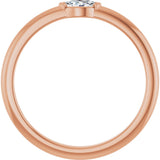 14K Gold Marquise Natural Diamond Solitaire Ring - Rose Gold - view 2